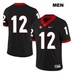 Men's Georgia Bulldogs NCAA #12 Rian Davis Nike Stitched Black Legend Authentic No Name College Football Jersey SLL2754OR